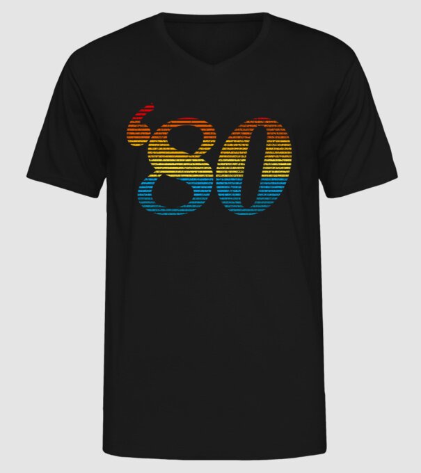 Retro Birthday 1980 model negru pe tricou