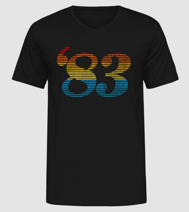Retro Birthday 1983 model negru pe tricou