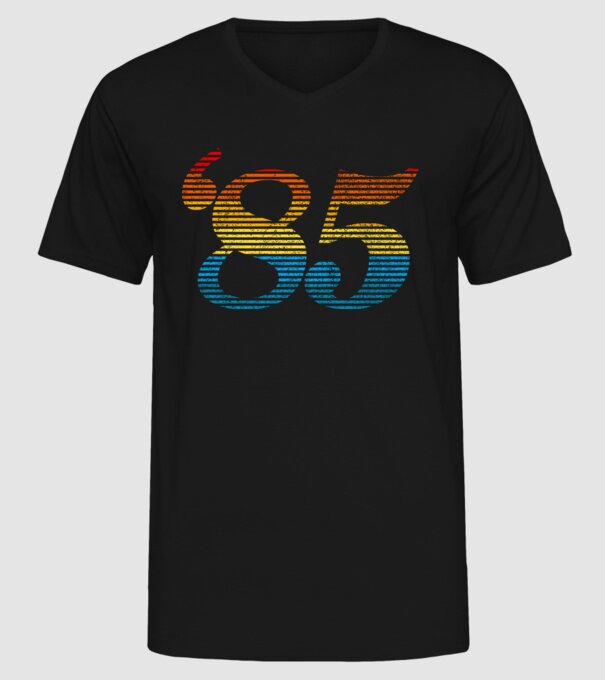 Retro Birthday 1985 model negru pe tricou