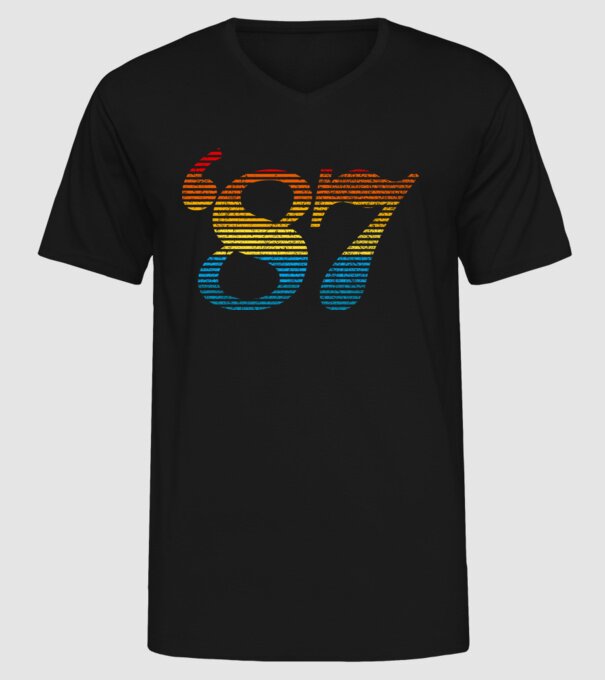 Retro Birthday 1987 model negru pe tricou