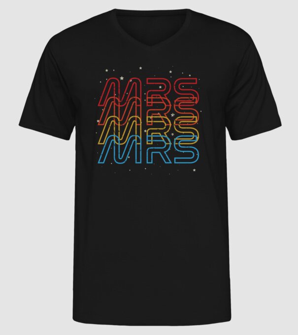 Retro vintage nasa couple mrs model negru pe tricou