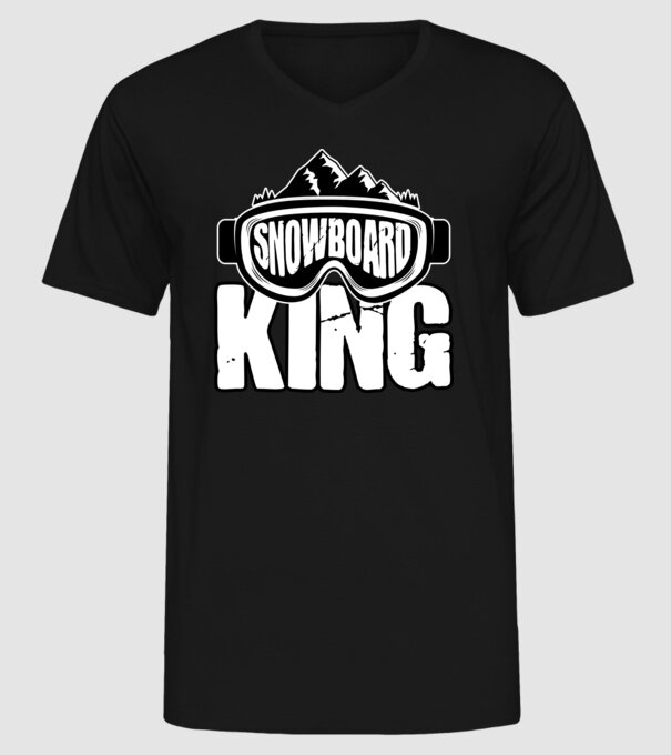 Snowboard king 01 model negru pe tricou