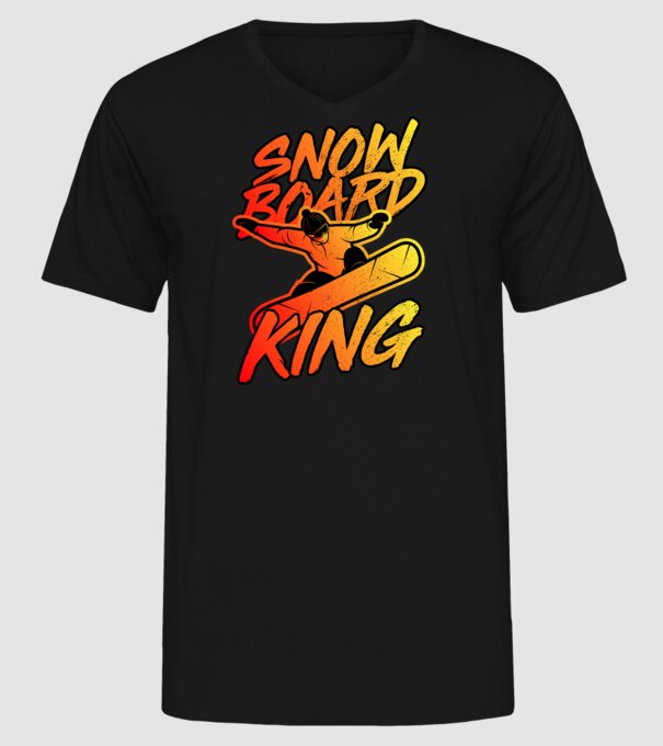 snowboard king model negru pe tricou