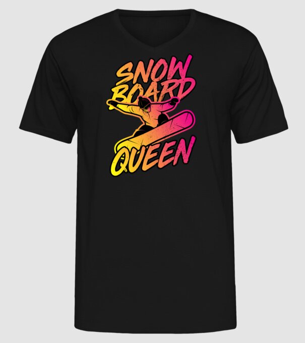 snowboard queen model negru pe tricou