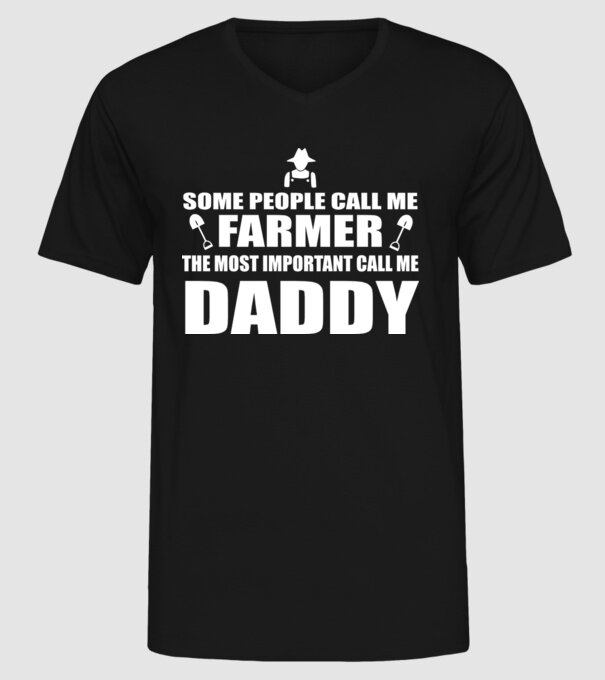 Some people call me farmer pentru Tata model negru pe tricou