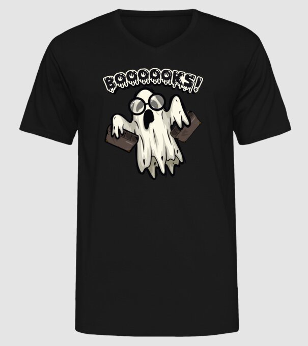 Spooky boookworm model negru pe tricou