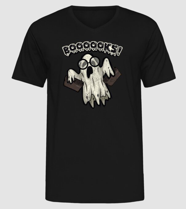 Spooky booookworm model negru pe tricou