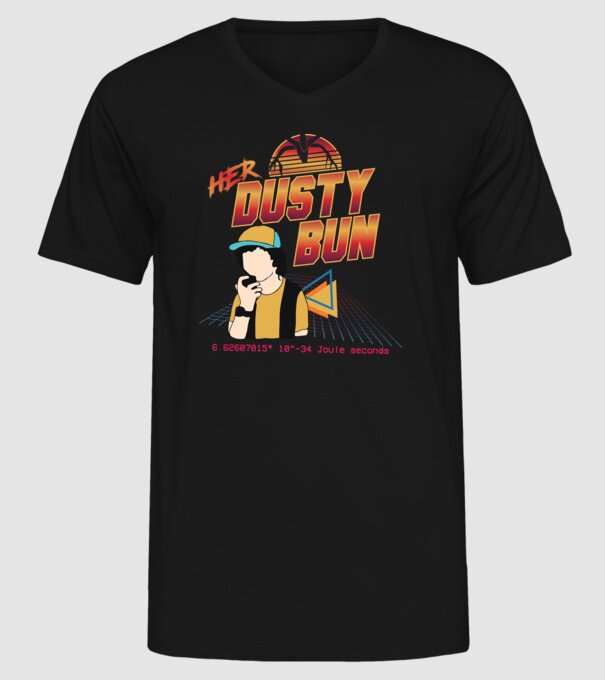Stranger couple 80s retro Dustin model negru pe tricou