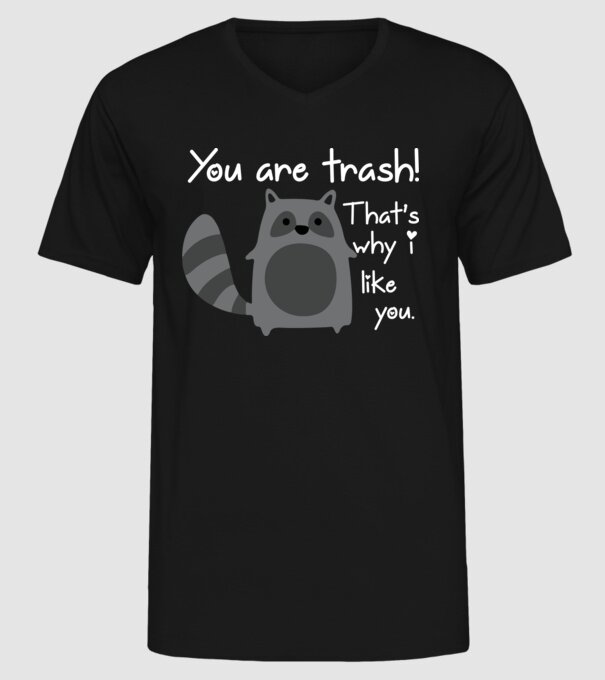 You are trash! model negru pe tricou
