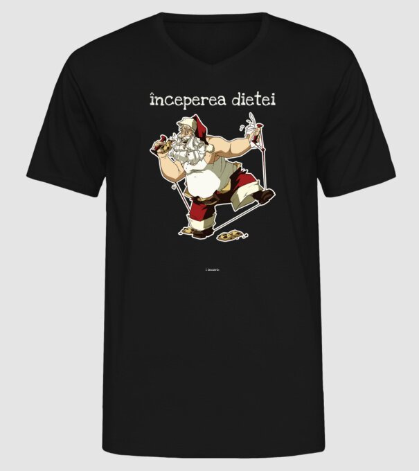 începerea dietei - 1 ianuarie model negru pe tricou