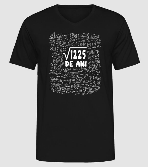 √1225 de ani model negru pe tricou