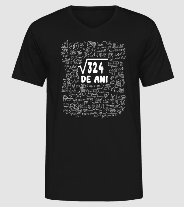 √324 de ani model negru pe tricou