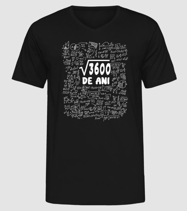 √3600 de ani model negru pe tricou