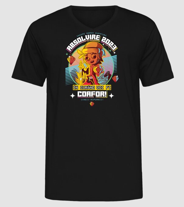 absolvire 2023 coafor model negru pe tricou