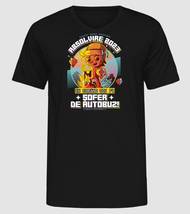 absolvire 2023 șofer de autobuz model negru pe tricou