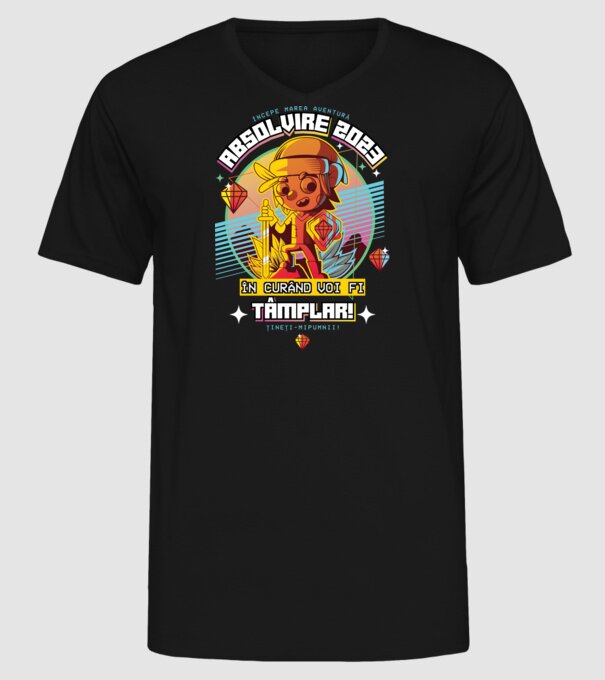 absolvire 2023 tâmplar model negru pe tricou