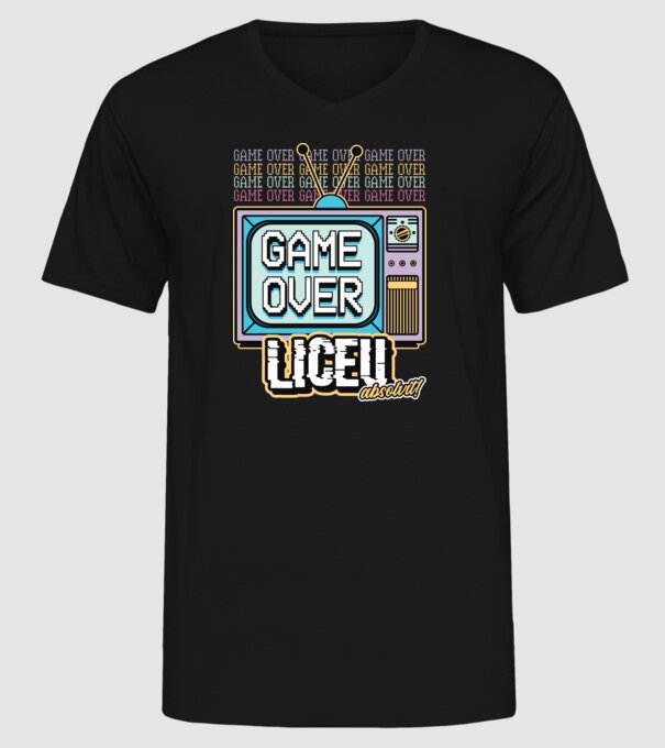 Absolvire retro liceu model negru pe tricou