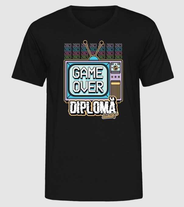 Absolvire retro diplomă model negru pe tricou