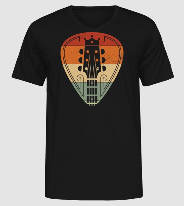 acoustic guitarist model negru pe tricou
