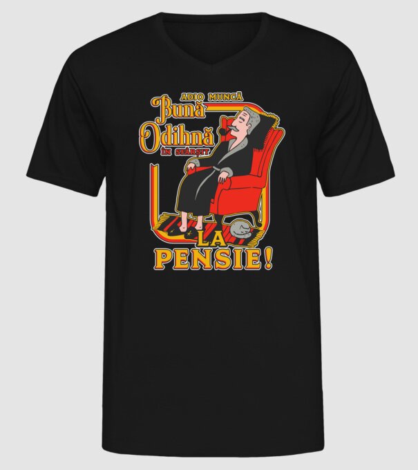 Adio muncă, bună odihnă! în sfârșit, la pensie! model negru pe tricou