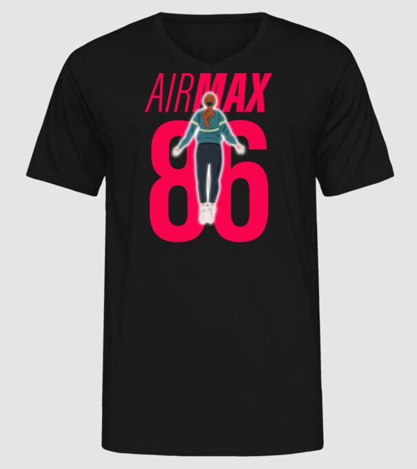 air max 86 stranger things model negru pe tricou