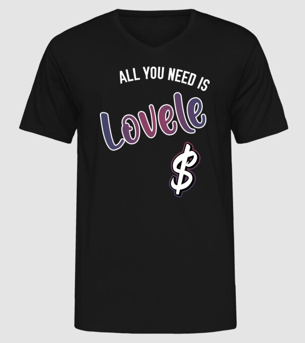 All you need is lovele model negru pe tricou