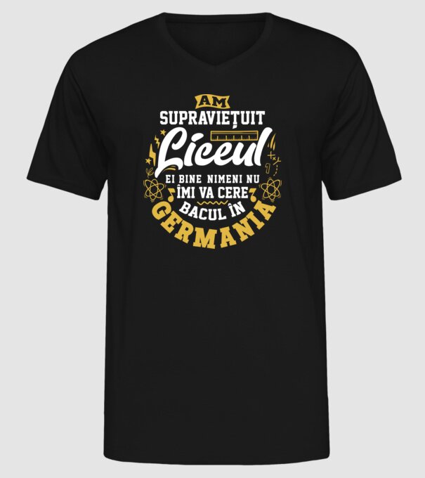 Am supraviețuit liceul model negru pe tricou