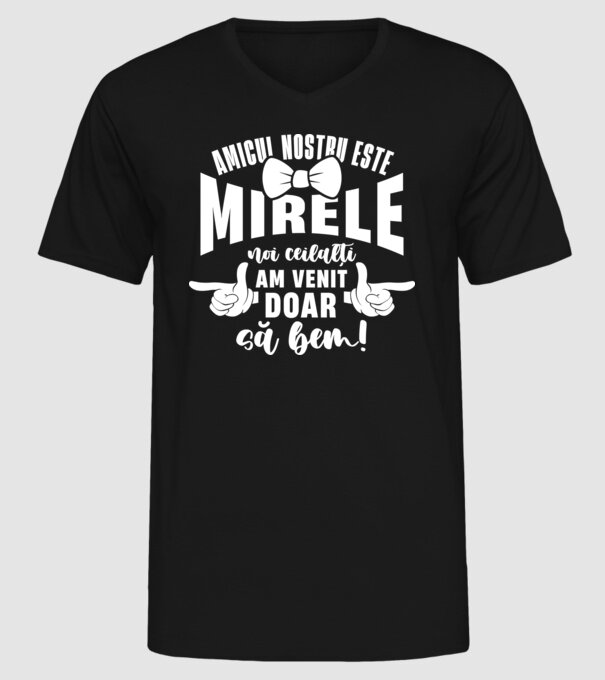 Amicul nostru este mirele model negru pe tricou