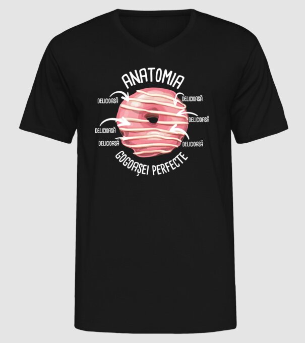 anatomia gogoașei perfecte: delicioasă model negru pe tricou