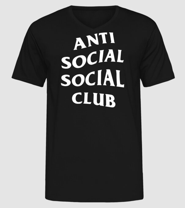 Anti social social club model negru pe tricou
