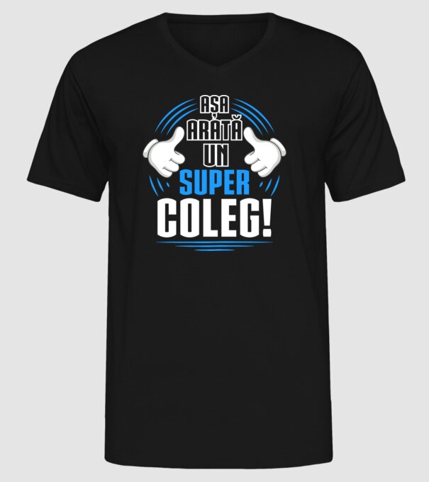 Așa arată un super coleg D4769145 model negru pe tricou