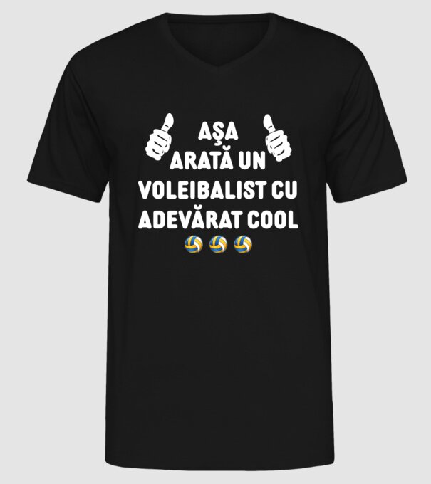Așa arată un voleibalist cu adevărat cool model negru pe tricou