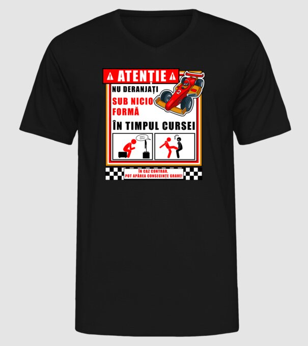 atenție model negru pe tricou