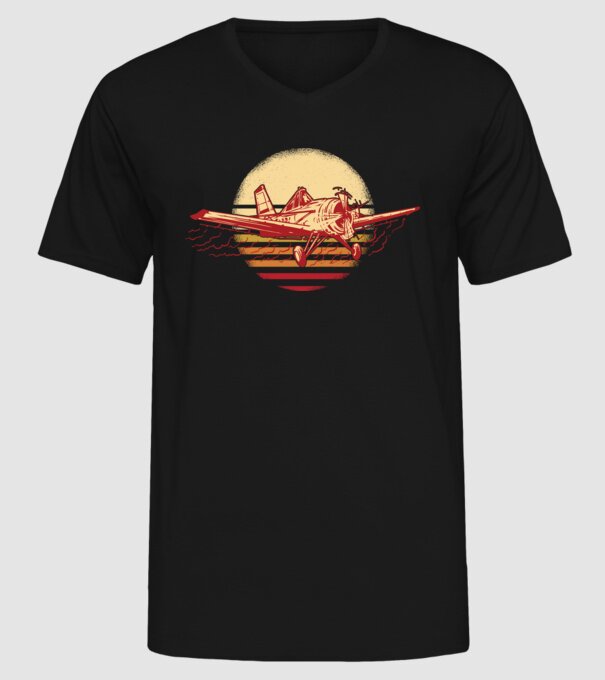 Avioane model negru pe tricou