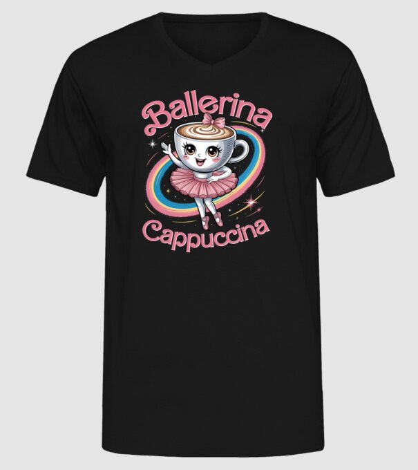 Ballerina Cappuccina model negru pe tricou