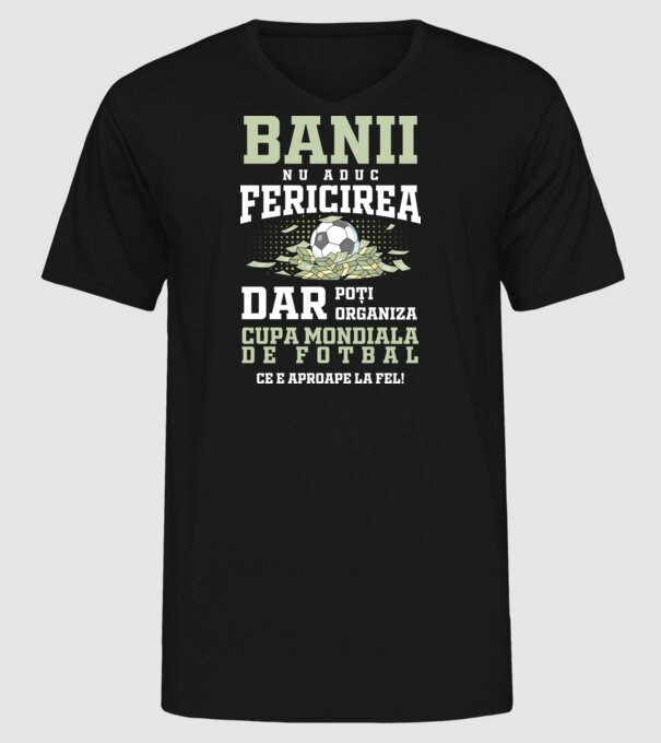 Banii nu aduc fericirea model negru pe tricou