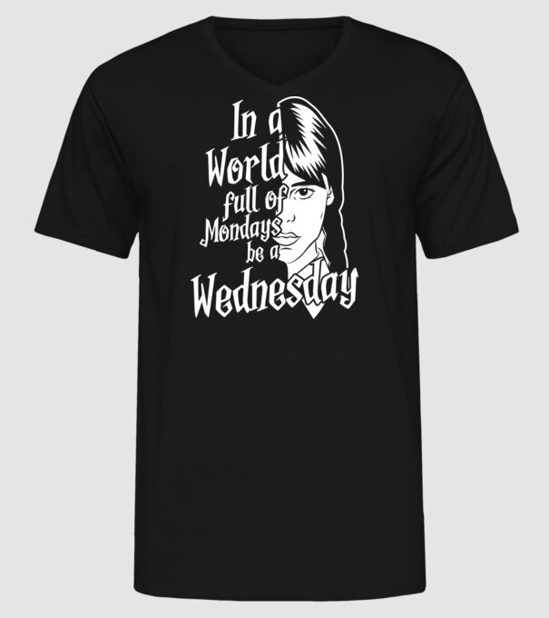 Be a Wednesday model negru pe tricou