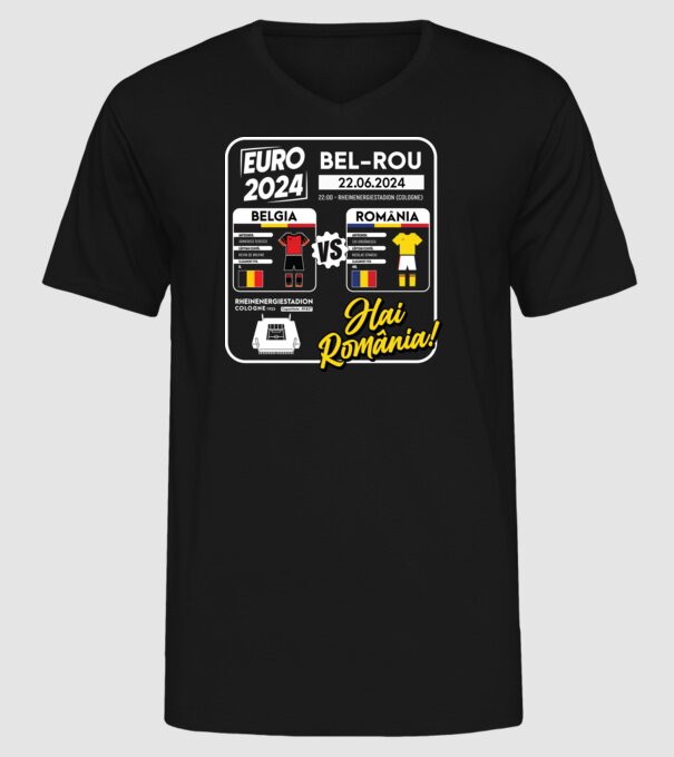 BEL-ROM euro 2024 calendar model negru pe tricou