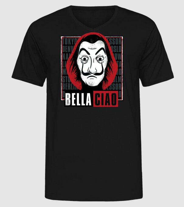 bella ciao dali model negru pe tricou