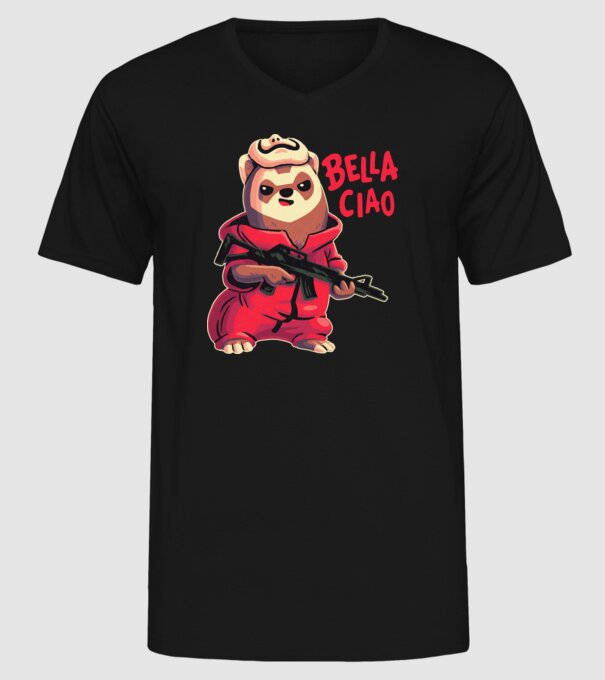 bella ciao rebel model negru pe tricou