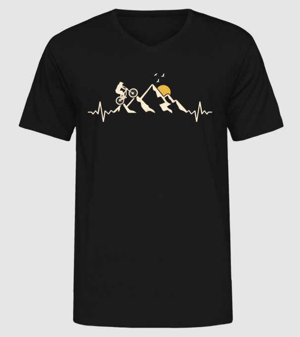 Bike heartbeat model negru pe tricou