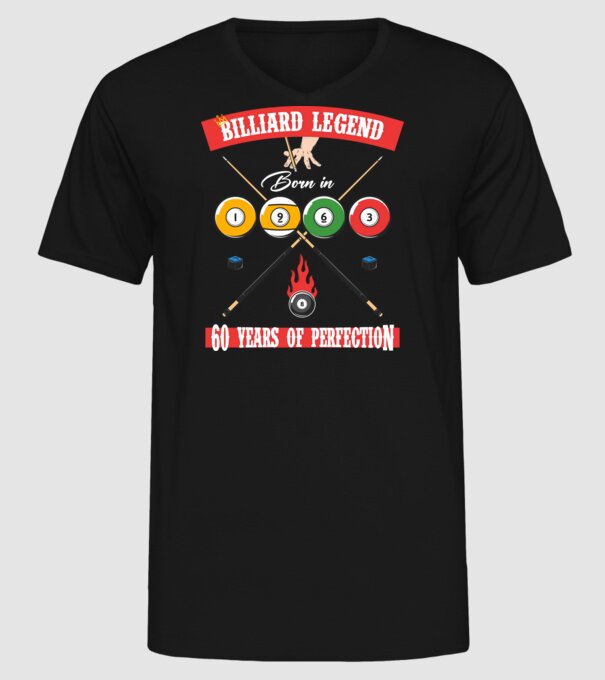 Billiard legend born in 1963 model negru pe tricou