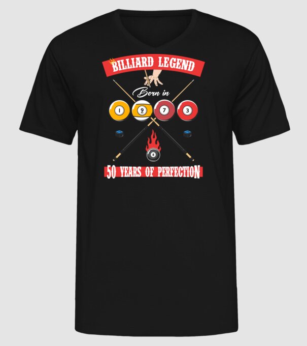 Billiard legend born in 1973 model negru pe tricou