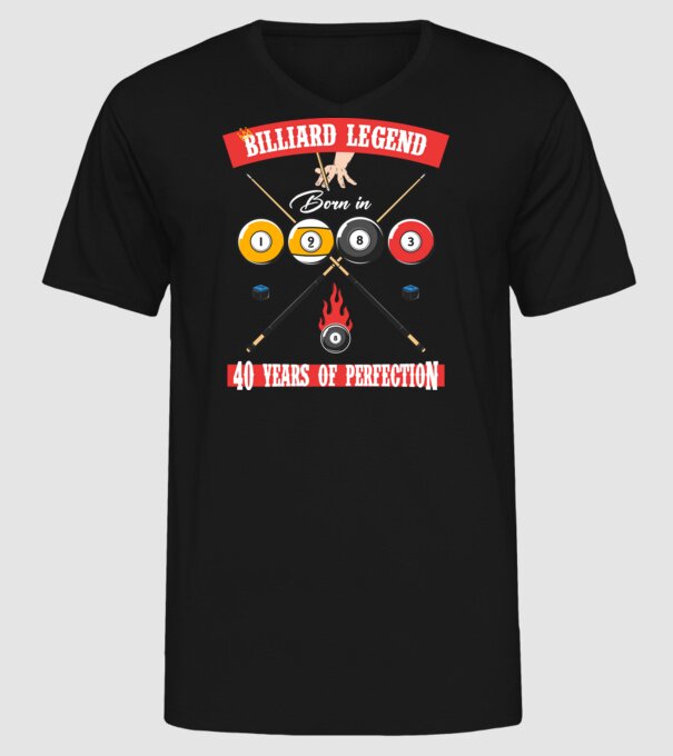 Billiard legend born in 1983 model negru pe tricou