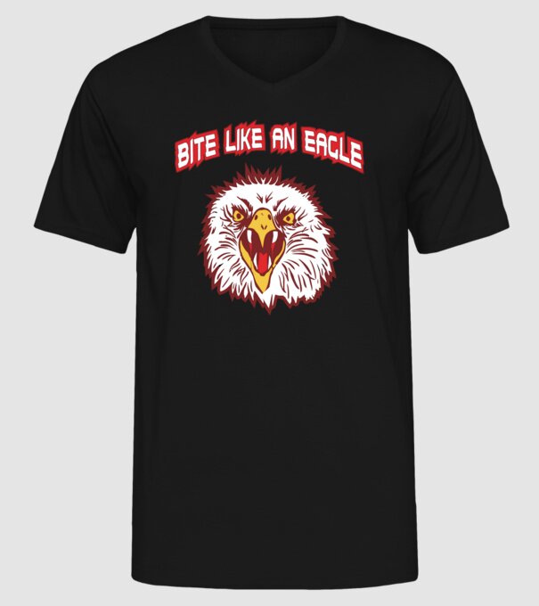 bite like an eagle cobra kai model negru pe tricou