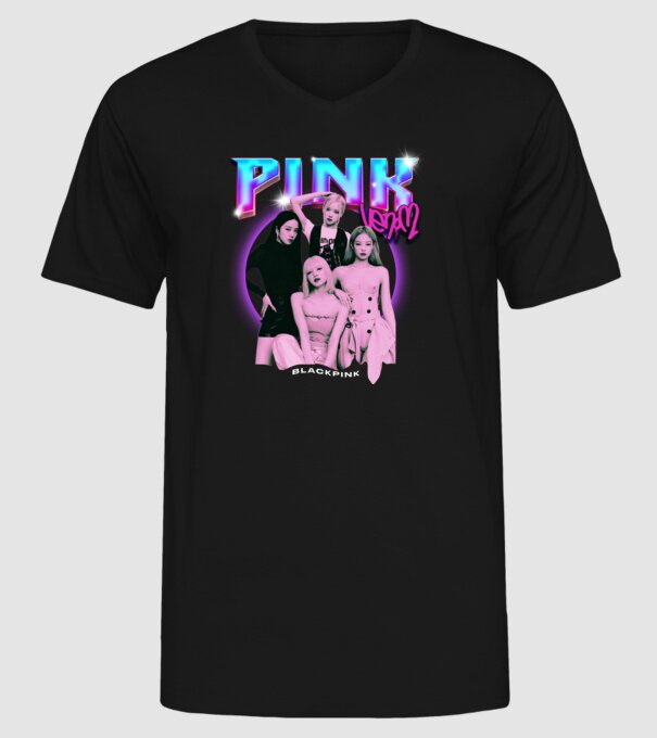 BLACKPINK pink venom model negru pe tricou