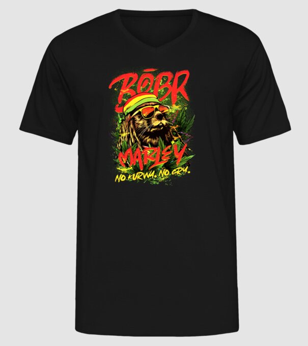 BÓBR MARLEY model negru pe tricou