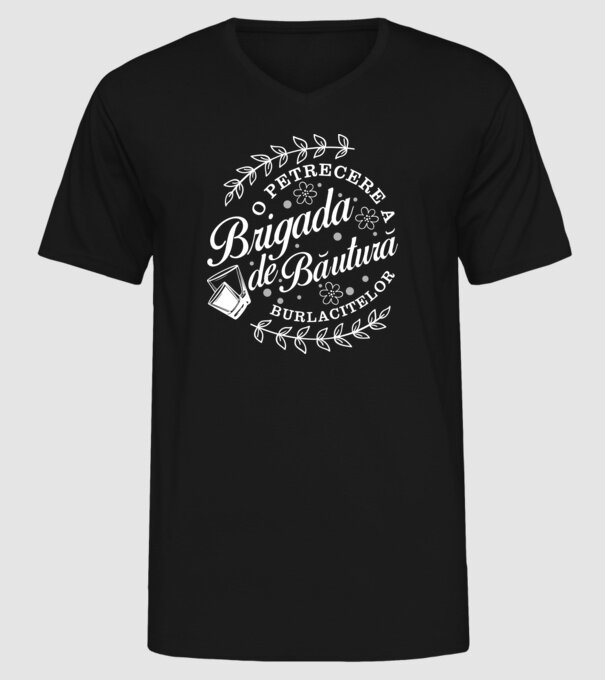 Brigada de băutură model negru pe tricou