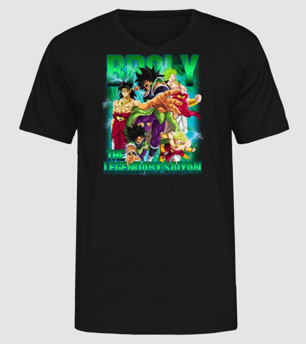 broly dragonball model negru pe tricou