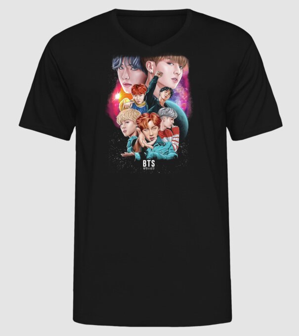 BTS POSTER model negru pe tricou